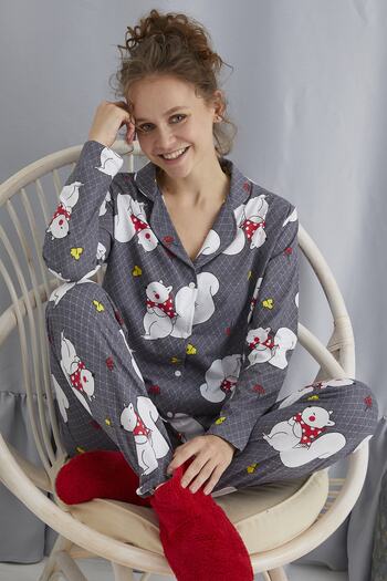 STRAWBERRY Buttoned Comfortable Pajama Set