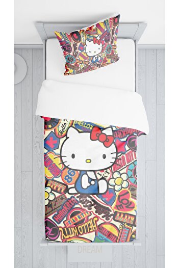 Şen Dekorasyon Colorful Hellokitty Bedspread Pillowcase Set