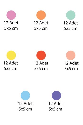 Tilki Dünyası Colorful Polka Dots Kids Room Wall Sticker