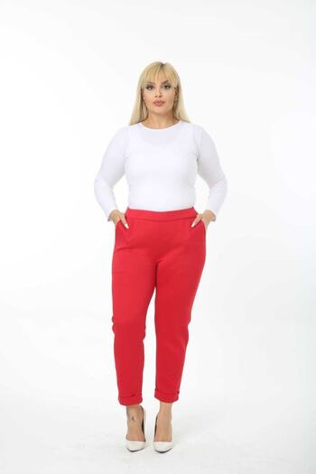 Esina Women's Diver / Scuba Fabric Ankle Length Trousers