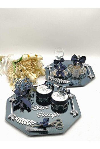 ZEKAAVM 2-Piece Promise Tray Groom's Coffee Engagement Tray