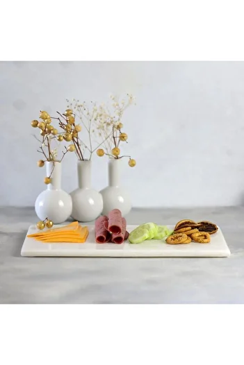 Akayev Marble White 30x15 Cm Presentation Plate