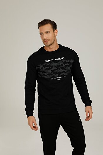 Kinetix Чорна чоловіча кофта - Sn599 Neıl Camo Detaıl, SW