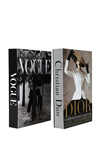 irayhomedecor Γυναικείο διακοσμητικό κουτί βιβλίων 2 τεμαχίων καπέλο/vogue