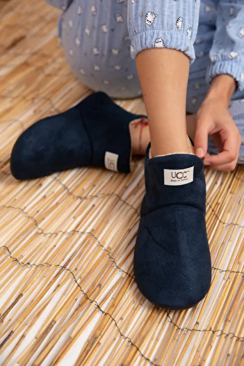 Behtah Kundura Unisex Μαύρο Μάλλινο Εσωτερικό Παπούτσια Home Boots Home Shoes