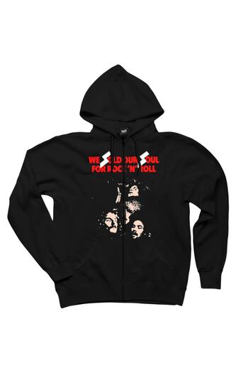 Z zepplin Black Sabbath We Sold Soul For Rock Black Zip Hooded Sweatshirt