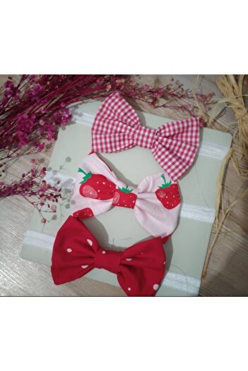 Feriatolye Baby Girl Strawberry Bandana Set