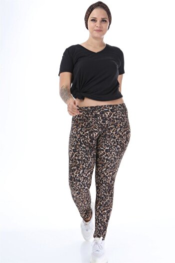 Seamoda Women's Brown Leopard Pattern Leggings