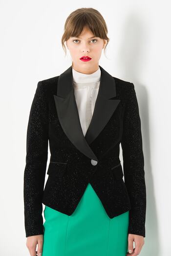 Jus De Pommes Women's Black Velvet Jacket