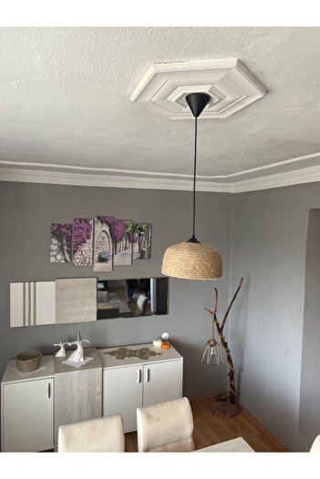 My eticaret Colorful Natural Handmade Straw Jute Chandelier, Fashionable and Decorative Lighting Option