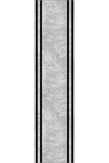 ALgorand Home Gray Black Edged Decorative Roller Runner Non-Slip Base