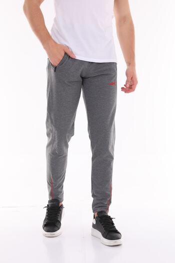 ZEYMERADE Men's Anthracite Leg Detailed Skinny Sweatpants