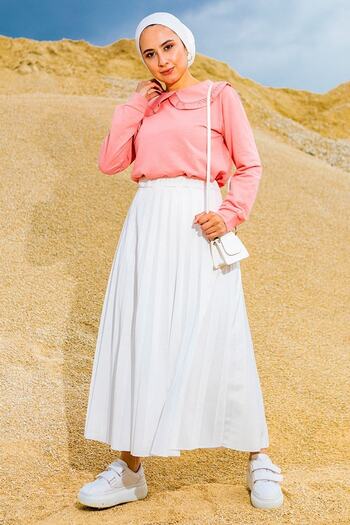 Defne Bahar Baby Collar Hijab Tunic Pink