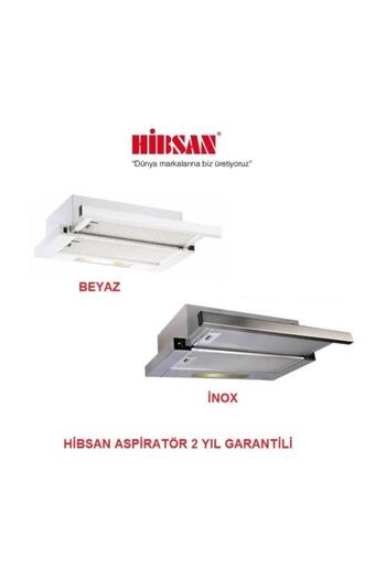 HİBSAN 8062 W 60 Beyaz Sürgülü Aspiratör