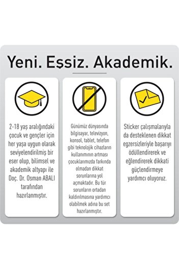 Adeda Osman Abalı Neuro Via Dikkati Güçlendirme Seti 3 Yaş + Görsel Dikkat Testi