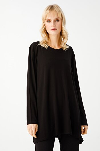 Butik Triko Plus Size V-Neck Combed Cotton Blouse