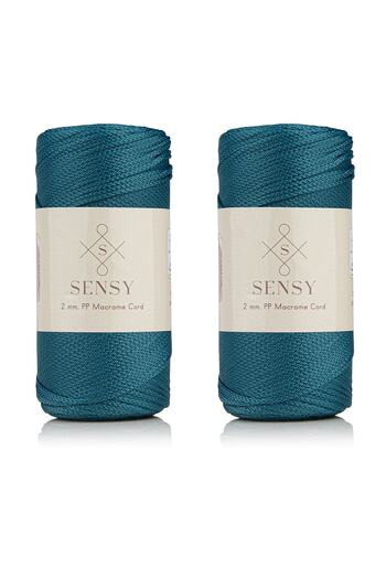 SENSY Premium 400gr Πολυεστερικό Σχοινί Μακραμέ 2 Mm 2 Σετ Βενζίνη Μπλε Μακραμέ Σχοινί Supla Bag Σχοινί No:4