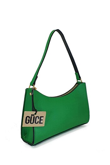 Güce Emerald Green Baguette Baguette Hand and Shoulder Bag