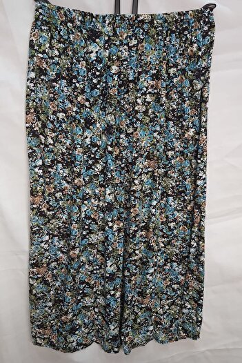 mahmutpasa Women's Brown Combed Cotton Standard Length Skirt with Elastic Waist