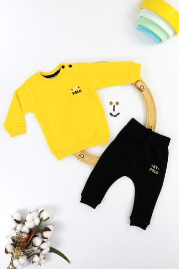 Umaybebek 2-Piece Combed Cotton Baby Set Yellow
