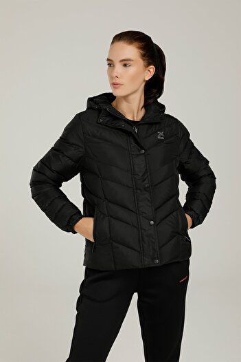Kinetix Sn30 Zıggy Coat 1pr Siyah Kadın Kısa Kaban