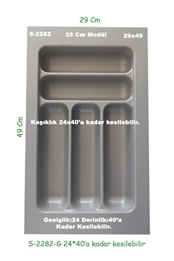 STARAX S-2293-g Çekmece Içi Plastik Kaşıklık Gri