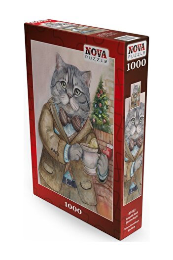 Nova Puzzle نوفا 1000 قطعة القط الاجتماعي، لغز الاستمتاع بالمدفأة
