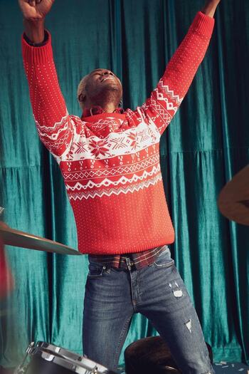 DeFacto New Year Themed Regular Fit Crew Neck Knitwear Sweater
