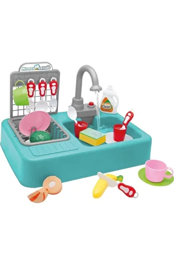 Kayyum Oyuncak Modern 25 Pcs Pink Sink and Kitchen Fountain