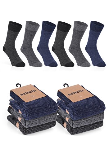 nettofit Pack of 6 Men's Thermal Winter Wool Seamless Lambswool Socks