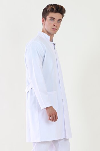 ModaCanel Fashion Canel Men's White Judge Collar Doctor Teacher Pharmacist White Coat