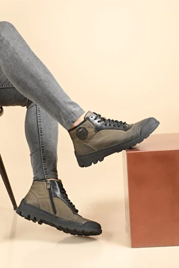 Libero Ανδρικές μπότες casual δερμάτινες Khaki Nubuck 1339