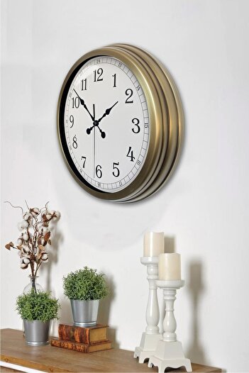 Kasva Concept Dekoratif 40 Cm Eskitme Metal Klasik Duvar Saati