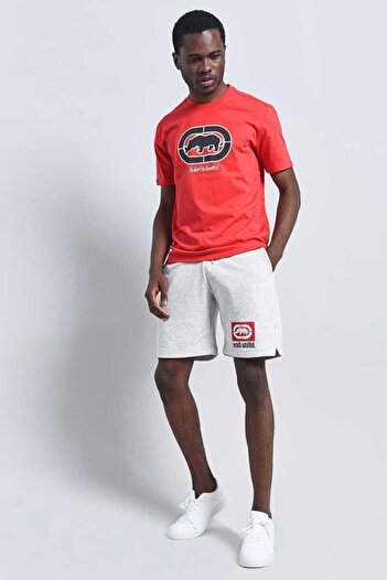 ECKO UNLTD Ecko Unlimited Baskılı Cepli Gri Erkek Sweat Şort