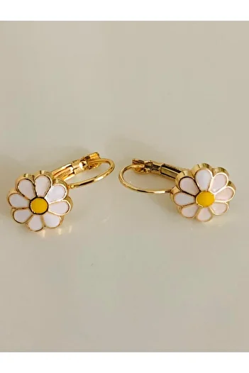 Nehir Daisy Model Children's Earring with Clip on the Back