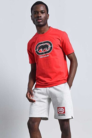 ECKO UNLTD Ecko Unlimited Baskılı Cepli Gri Erkek Sweat Şort