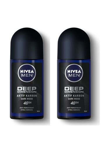 NIVEA Men Deep Dimensıon Aktif Karbon 50 Ml Rool On (2 Adet)
