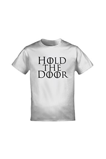 Orijin Tekstil Унісекс біла футболка з принтом «Hold The Door Game Of Thrones»