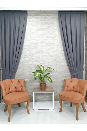 BBB Background Curtain Honeycomb Velvet Textured Single Wing Anthracite 1X2,5 Pleated