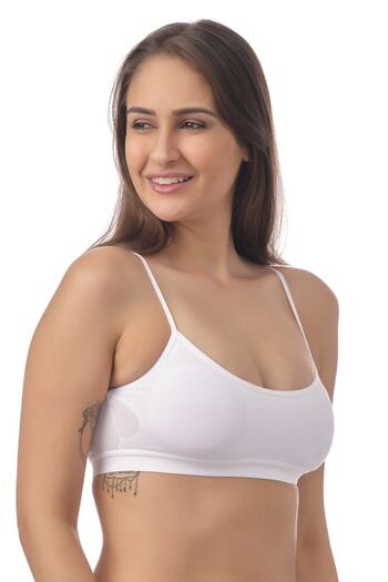 Doce Cravo Women's Combed Cotton Padded Thin Strap Bustier11601815 White
