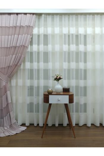 Esse Home Brilliant Tül Perde Enine Çizgili, 350x250, Sık Pile, 1/3