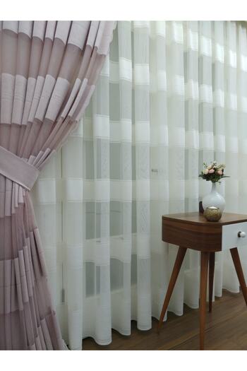 Esse Home Brilliant Tül Perde Enine Çizgili, 350x250, Sık Pile, 1/3