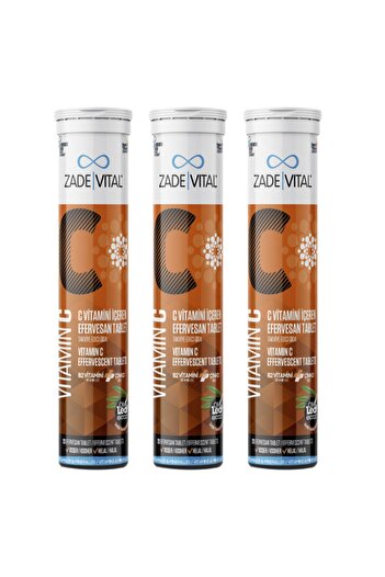 Zade Vital Vitamin C (3 BOXES) 60 Tablets (COMBINED WITH ZINCO, VITAMINE B2 AND OLYTHONE LEAVE EXTRESS)