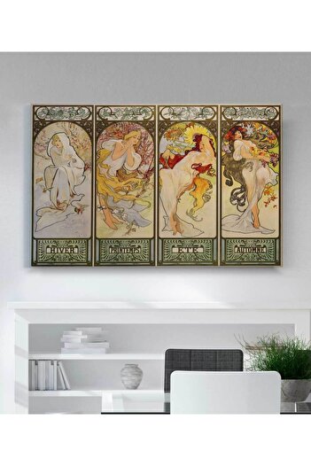 StellaStore Mucha A. Les Saisons Kanvas Tablo