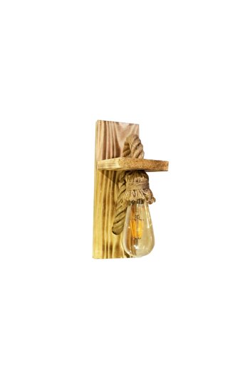 Retro Wooden Wall Lighting Sconce Rope Rustic Sconce Wooden Sconce Single Wall Sconce