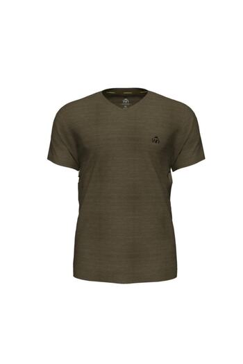 Woolnat Merino Wool V-Neck Short Sleeve Men's T-Shirt