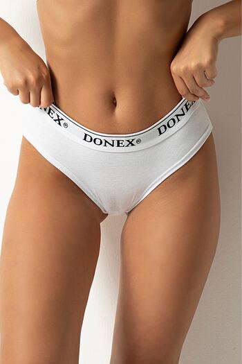 Özlem & Donex Women's White Basic Elastic Hipster Panties 0021