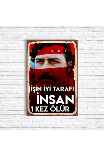TRENDPOSTER Pablo Escobar Retro Ahşap Poster