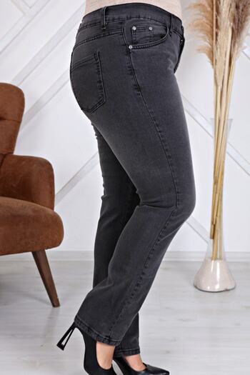 HACKER DENIM Women's Smoked Light Grinding High Waist Large Size Skinny Leg Jeans