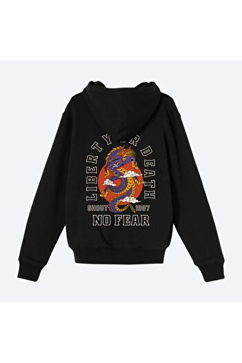 Shout Oversize Liberty Or Death Oldschool Unisex Zip Up Hoodie